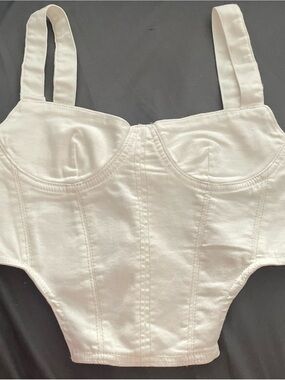 ZARA Corset Style Top Denim Top Spring Summer